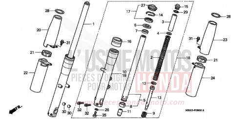 GABEL, VORNE VT1100C3W de 1998